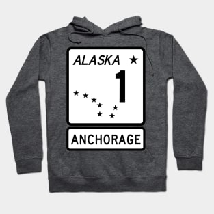 Alaska Highway Route 1 One Anchorage AK Hoodie